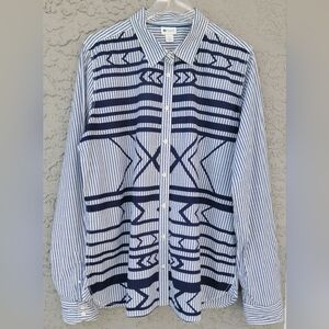 Stylus long sleeves 100% cotton  graphic print blue size XLT extra Large tall